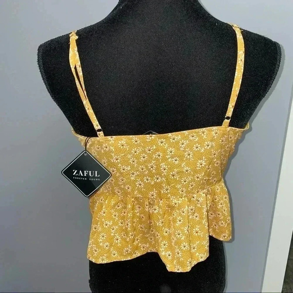 Zaful Tie Front Crop  Tank - Picture 3 of 4